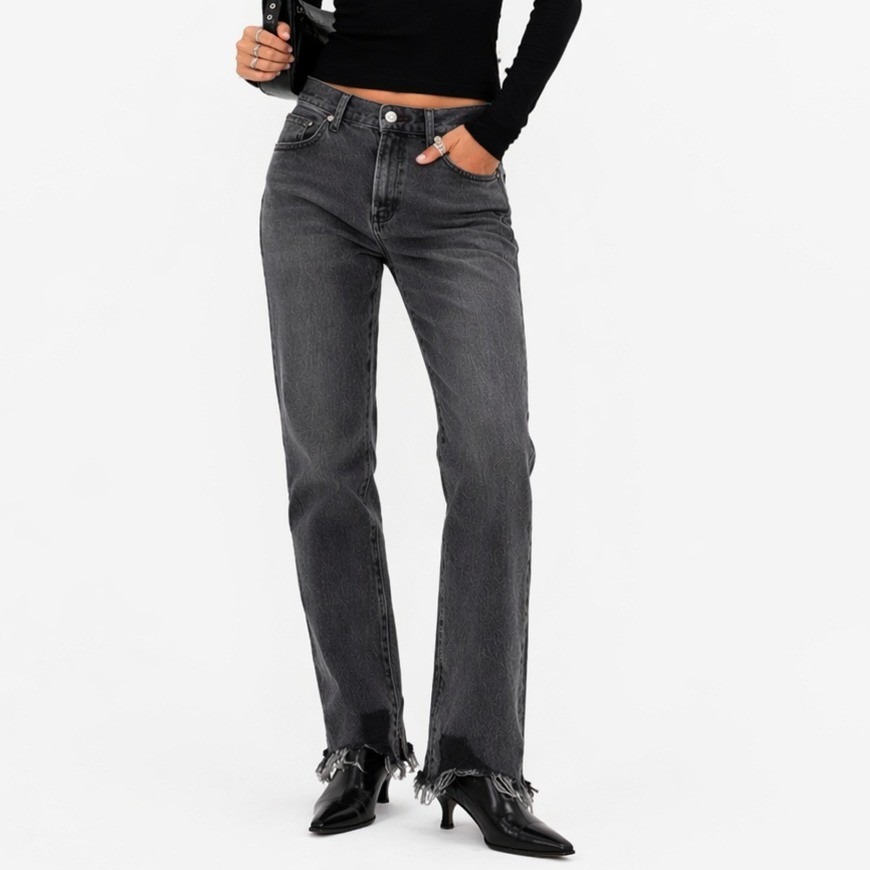 Agolde Toni Slim Straight Jeans Womens 26 Black High Rise Raw Hem Organic Cotton